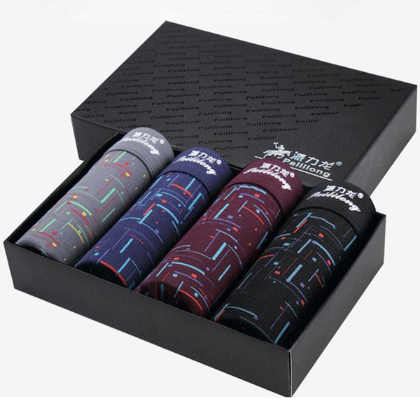 

4 pcs/lot underwear men modal boxer men underwear underpants solid boxers shorts gay red lip man boxers, Black;white
