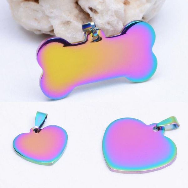 

100pc lot tainle teel colorful pet dog id tag blank and la er engravable with mirror urface