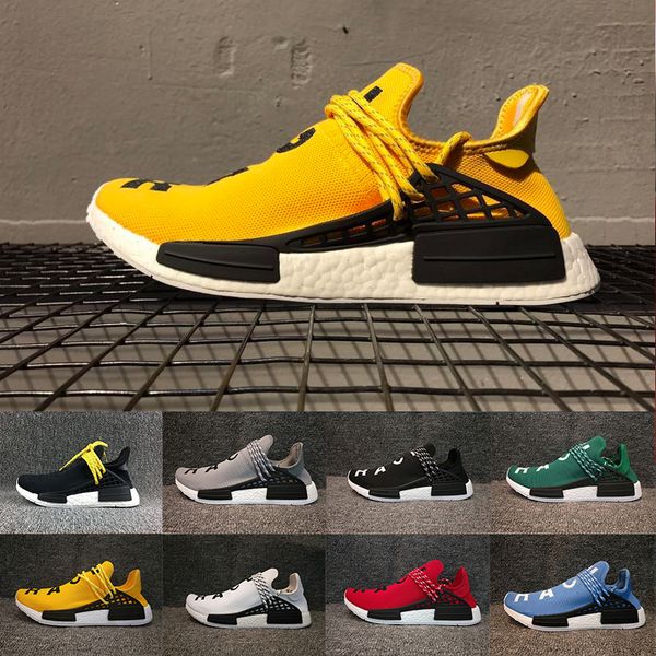 

2018 human race factory yellow red black orange men pharrell williams x running shoes sneakers trainer