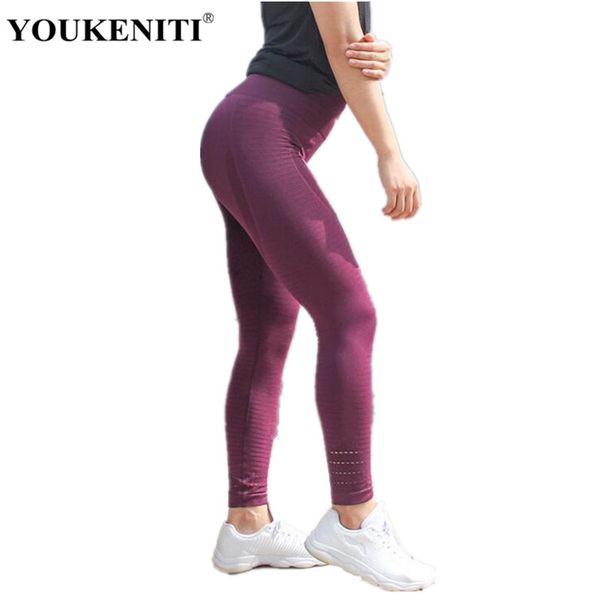 

youkeniti yoga pants women high waist running pants push up hips fitness workout sport female ankle length, White;red