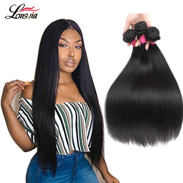 

бразильские прямые виргинские волосы соткут 3/4/5 пачек 8а класса необработанные малайзийские перуанские индийские камбоджийские реми расшир, Black