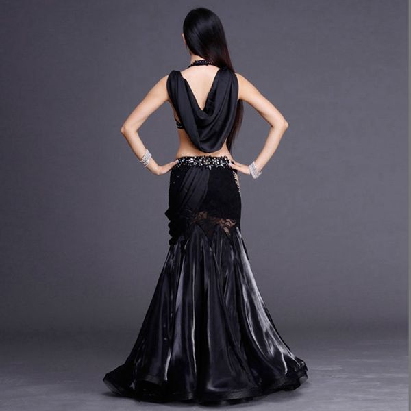 

luxury 2-piece women belly dancer costume party ballroom dress elegant princess stage performance clothing white ing, Black;red