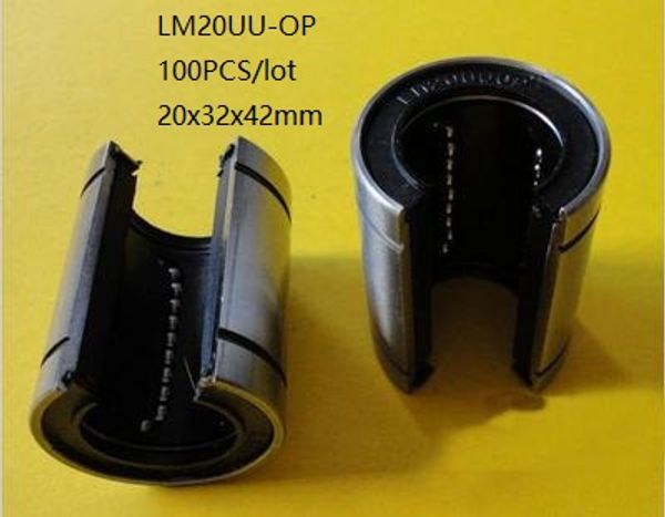 100 pz/lotto LM20UU-OP LM20UUOP LM20-OP 20mm tipo aperto boccola scorrevole lineare cuscinetti a movimento lineare parti della stampante 3d router di cnc 20x32x42mm