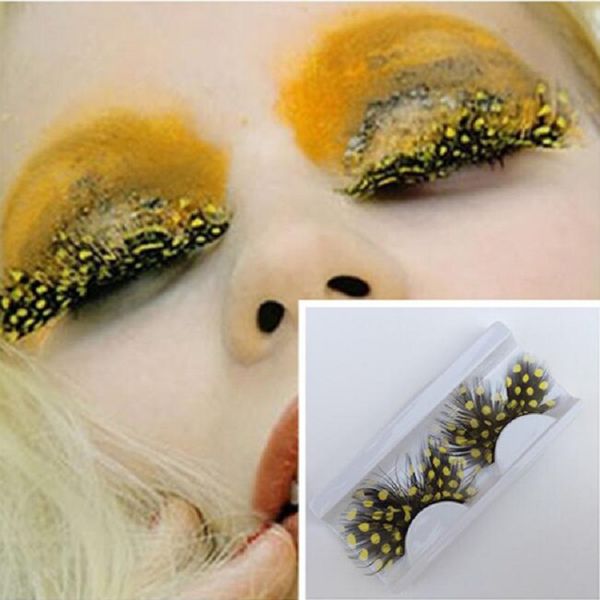 

false eyelashes exaggeration feather cosmetic party colorful eye lashes