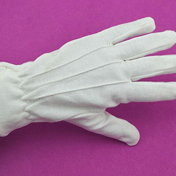 

white cotton gloves formal work uniform catering band magician parades inspection five-fingers men' work gloves, Blue;gray