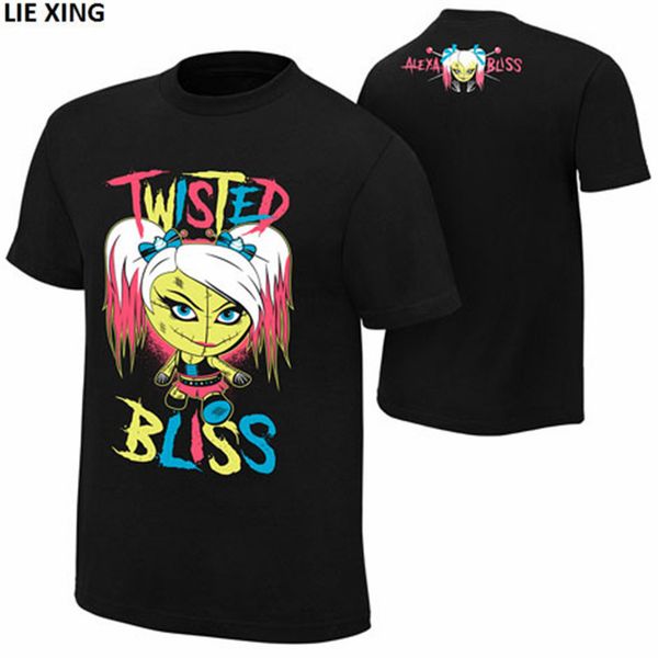

tee shirt homme wrestling the new alexa "twisted bliss" alexis kaufman bliss men's t-shirt, White;black