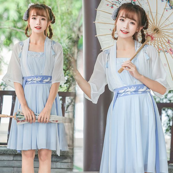 

2018 summer chinese ancient hanfu dresses women fairy princess folk dance costume lady national tang suit stage cosply clothing, Black;red