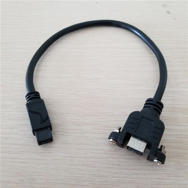

10pcs/lot fw-027 ieee 1394b-200 firewire 800 9pin to 9pin male to female with screws data extension cable black 30cm