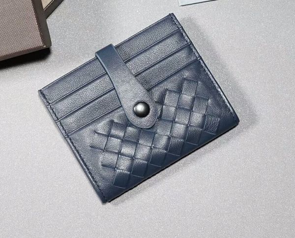 

new arrival men's genuine leather knitting business card holders men bank credit card holder id card holder woman hasp wallet coin bag, Brown;gray