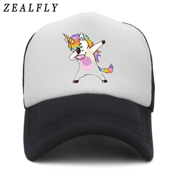 

girl unicorn pink rose cap cute lovely summer cap women hip hop mesh baseball caps outdoor recreational truck hat, Blue;gray