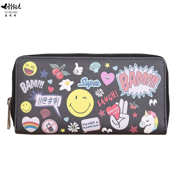 

cartoon wallet purse leather women lady girl wallets purses card case christmas gift bags drop shipping, Red;black