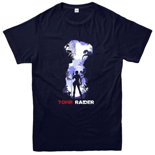 

tomb raider t-shirt, lara croft jungle world adventer tee top, White;black