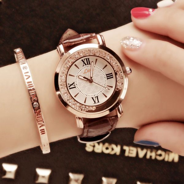 

2019 люксовый бренд часы дамы кварцевые Алмаз корейский мода поп-принцесса элегантный студент кожаные часы милые женские модели водонепроницаемый
