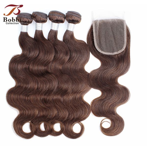 Color 4 Chocolate Dark Brown Body Wave Hair Weave Bundles With