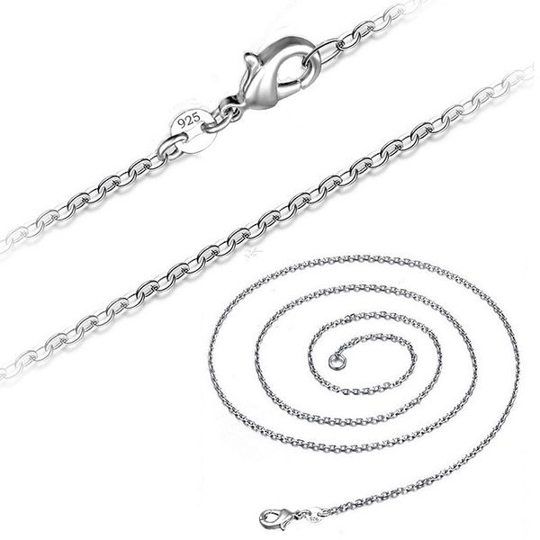 Klassische Basic-Kette, modische Kreuzkette aus plattiertem Silber, 925er Silber, verstellbare Halskette mit Karabinerverschluss, Modeschmuck