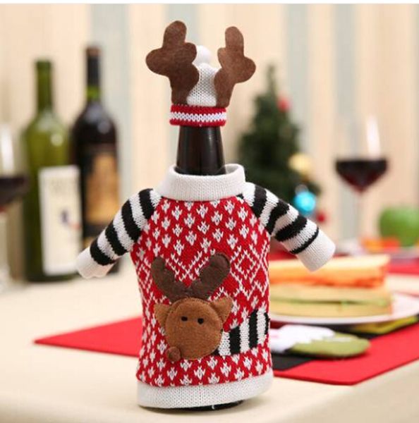 

2019 new year wholesales christmas wine bottle cover gift cute decorate sweater