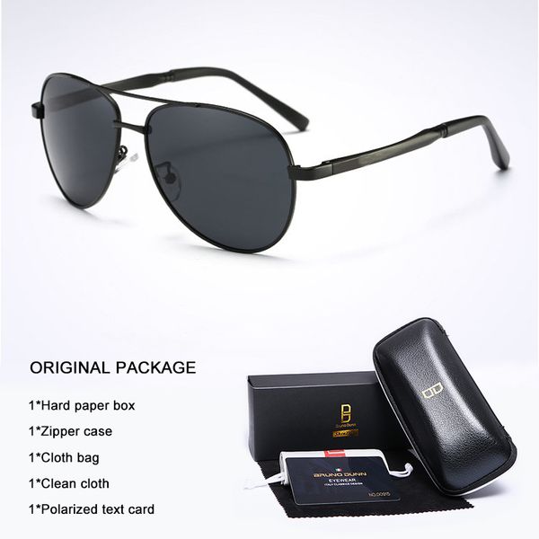 

bruno dunn aluminum men's sunglasses polarized coating mirror lense sun glases male oculos aviador eyewear accessories for men, White;black