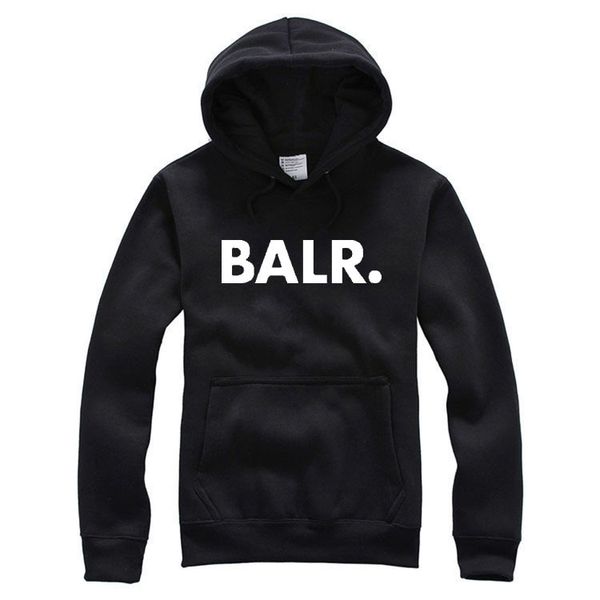 

2018 tide brand balr letter printed hip hop hoodies sweatshirts warm cotton hoodies pullover autumn winter jacket coat size m to 3xl, Black