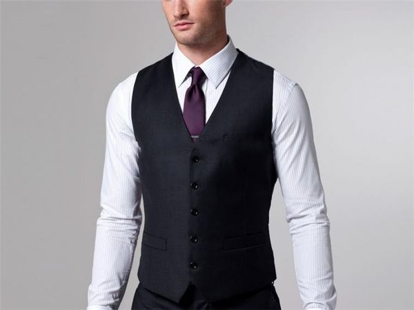

custom made formal men suit vests 2018 regular style wedding groom vests bridegroom waistcoat new style, Black