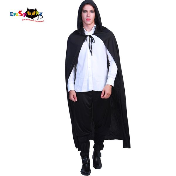 

carnival black hooded vampire cloak gothic scary halloween costumes for men dracula long cape party ghost killer cosplay, Black;red