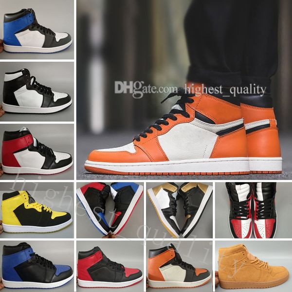 

og 1 3 mens basketball shoes wheat gold bred toe chicago banned royal blue fragment unc all white black metallic red shattered backboard