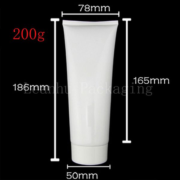 

skin care cosmetics soft bottle tube 200ml squeeze empty white cosmetic cream lotion shampoo facial cleanser containers 30pcs