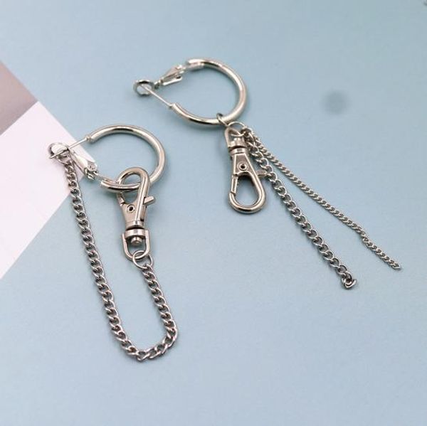 

earrings for women fashion chain lock tassel earring jewelry, Silver