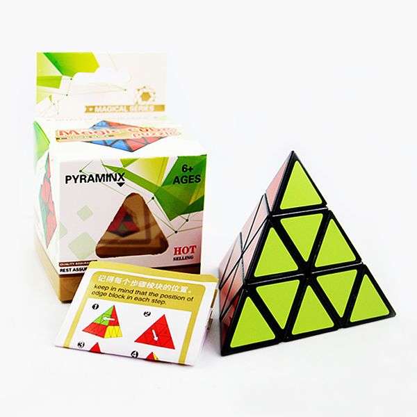 Pyramidenform Zauberwürfel Ultra-glatte Geschwindigkeit Magico Cubo Twist Puzzle DIY Lernspielzeug für Kinder Kinder 2 Farben