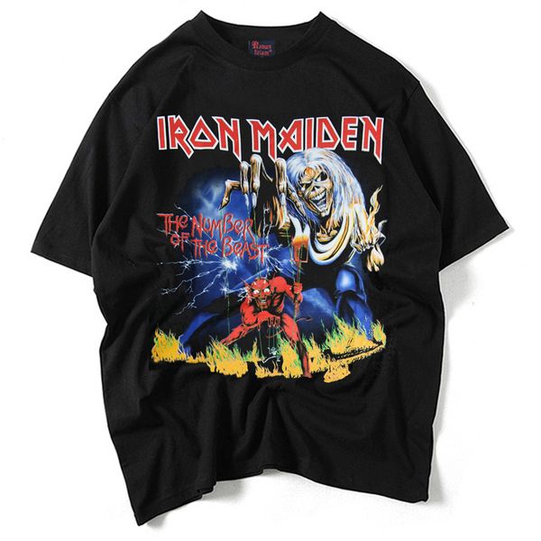 

men's rock t-shirt 3d t shirt cotton clothing short sleeve t-shirt tees, White;black