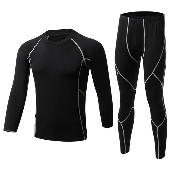 

new winter men thermal underwear sets fleece warm long johns breathable thermo underwear quick dry and pant suit tights, Black;white