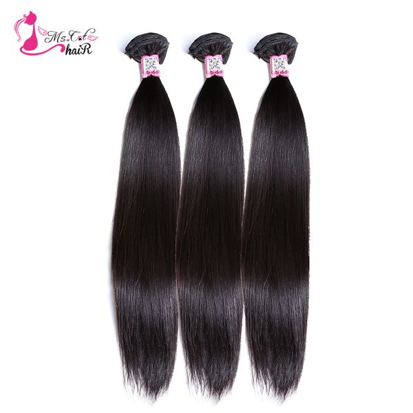 

brazilian straight hair 1 bundle ms cat hair products 100% human weave bundles natural color 8"-26" non remy extension, Black;brown