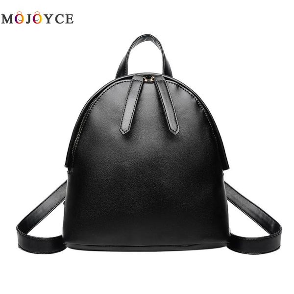 

casual women girls pu leather mini backpacks pure color teenager student shoulder school backpacks bagpack