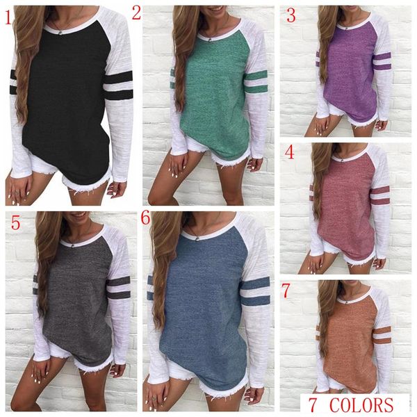 

women striped splicing baseball tshirt spring fashion long sleeve tee all matched t shirt maternity tee plus size 5xl cny835, White