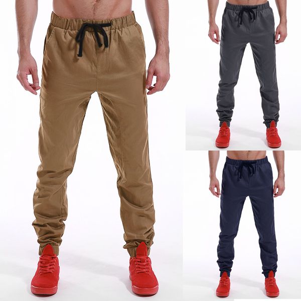 

mens pants autumn joggers harem pants fitness elastic waist long trousers men solid casual streetwear sweatpants plus size, Black