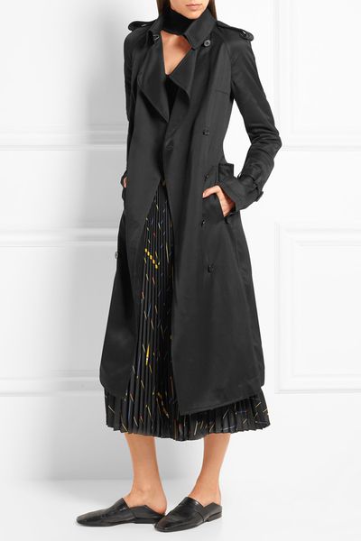

uk 2018 fashion spring autumn women runway style simple double breasted slim long trench coat with belt female casaco overcoat, Tan;black
