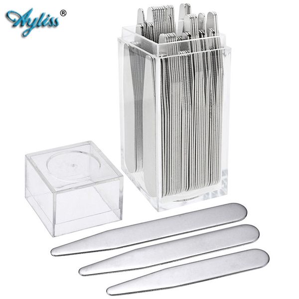 

ayliss selling 2.2"-3" metal collar stays shirt bone stiffeners inserts fit for man's shirts father's day gifts, Silver;golden