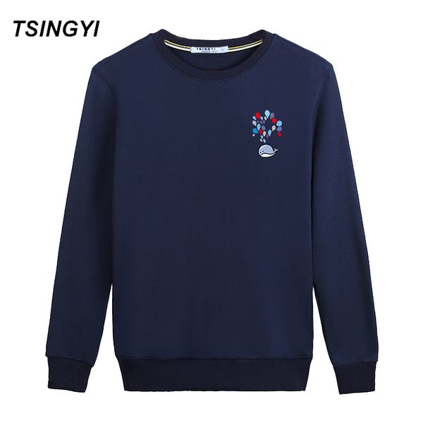 

wholesale- tsingyi print animals whale tiger deer funny hoodies men women spring autumn o-neck sudadera poleron hombre hoodie sweatshirt, Black
