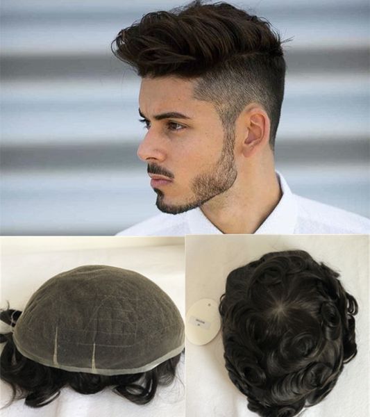 2019 Swiss Lace Mens Toupee Full Lace Toupee For Men 8x10 Inch