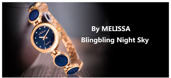 

new arrival noble blue women bracelet watches melissa elegant lady party statement watch quartz jewelry reloj montre femme f8233, Slivery;brown
