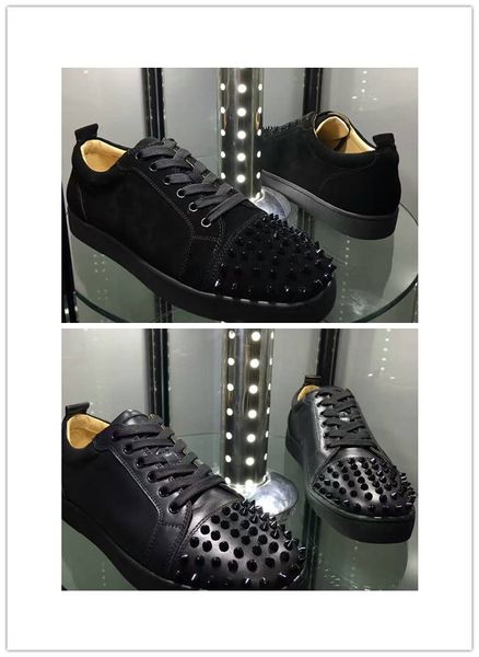 

Fashion Designer Brand Studded Spikes Flats shoes Red Bottom Shoes For Men and Women Party Lovers Genuine Leather Sneakers 35-46