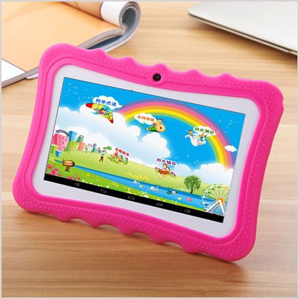 

2018 kid educational tablet pc 7 inch screen android 4.4 allwinner a33 quad core 512mb ram 8gb rom dual camera wifi kids tablet pc mq10