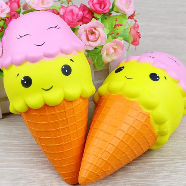 

Giant 18cm Smile Face Ice Cream Squishy Double Head Torch Slow Rising Cone Jumbo Squeeze Decompression Toys 2018 good