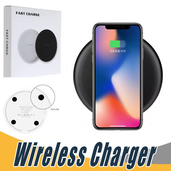 

fast qi wireless charger for iphone x 8 plus samsung note 8 s8 s9 plus s7 edge 5v 2a 9v 1.67a quick charger charging pad with retail package