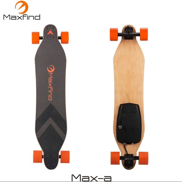 

maxfind electric skateboard longboard four wheel with 600w hub single motor wireless remote controller