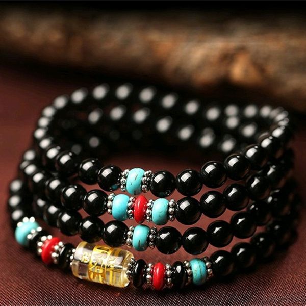 

108 prayer beads mala bracelet/necklace 6mm crystal buddhist buddha meditation bracelet for men women multilayer bracelet, Golden;silver