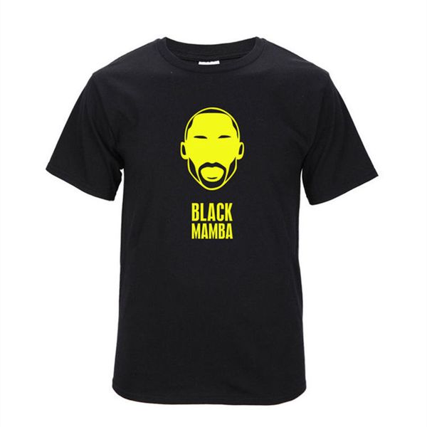 

black mamba kobe bryant t-shirt new fashion men short sleeve cotton o-neck t shirt casual hip hop letter cartoons tee, White;black
