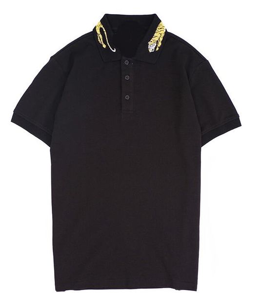 

Роскошные рубашки поло мужская s вышитые тигровый вырез мужской бренд дизайнер футболки мода хлопок G поло футболка