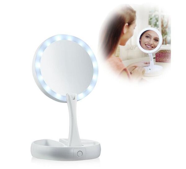 

my fold away led illuminated makeup mirror double-sided usb lighted vanity mirror touch screen portable tablelamp