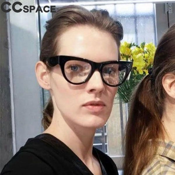 

2018 cat eye flat glasses frames women unique fashion glasses trending styles brand designer optical computer 45604, Silver