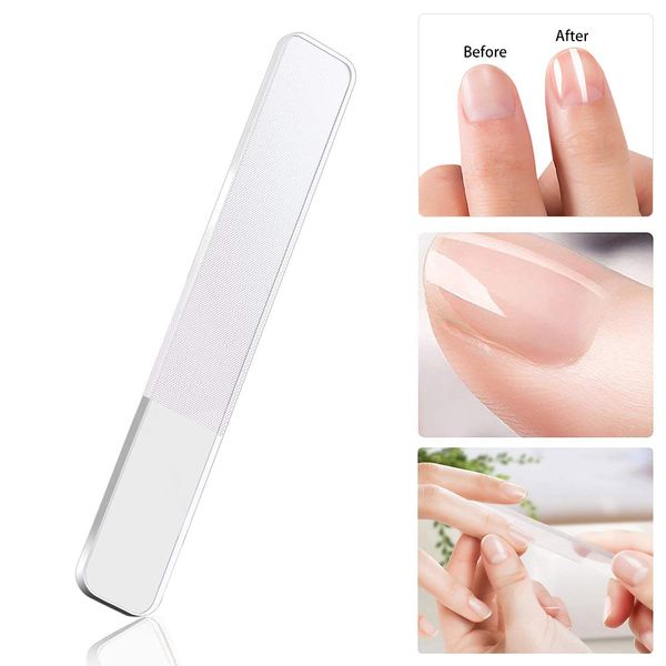

1pc transparent glass nail files nail art file buffer sandpaper slim shape available manicure pedicure